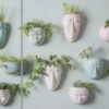 WALL PLANTPOT MASK ROUND GLAZED WHITE 18,1 x 14,5 x 7,8CM - Image 3