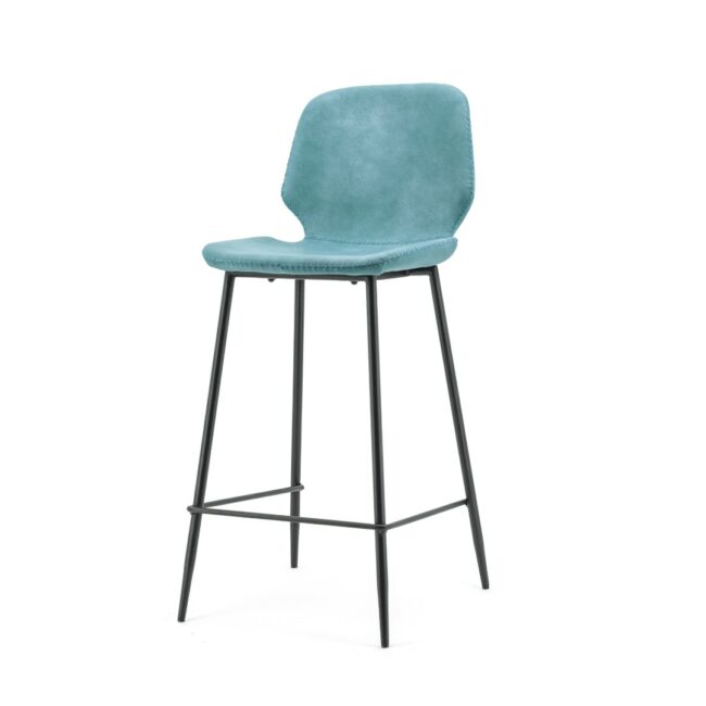 BAR CHAIR SEASHELL LOW BLUE 42X51X94CM