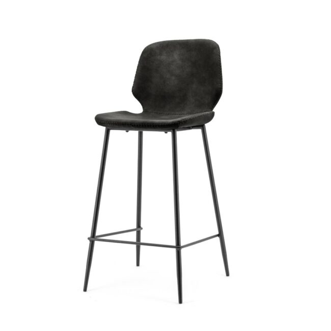 BAR CHAIR SEASHELL LOW BLACK 42X51X94CM