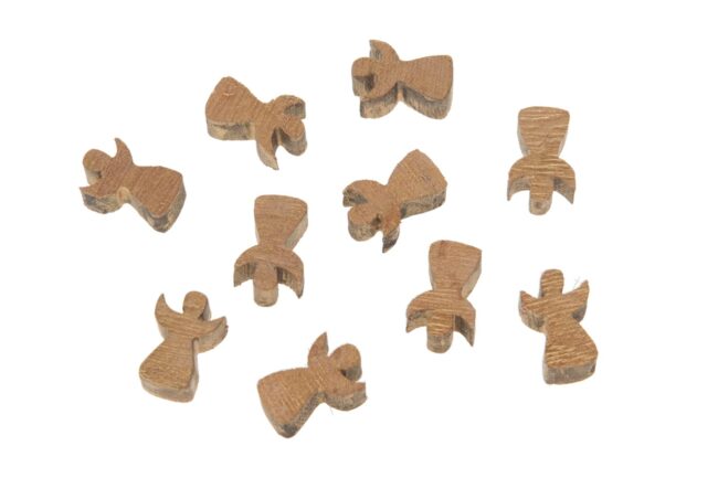 X-MAS WOODEN ANGEL COPPER 2CM  - 20 PCS