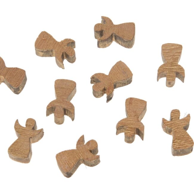 X-MAS WOODEN ANGEL COPPER 2CM  - 20 PCS
