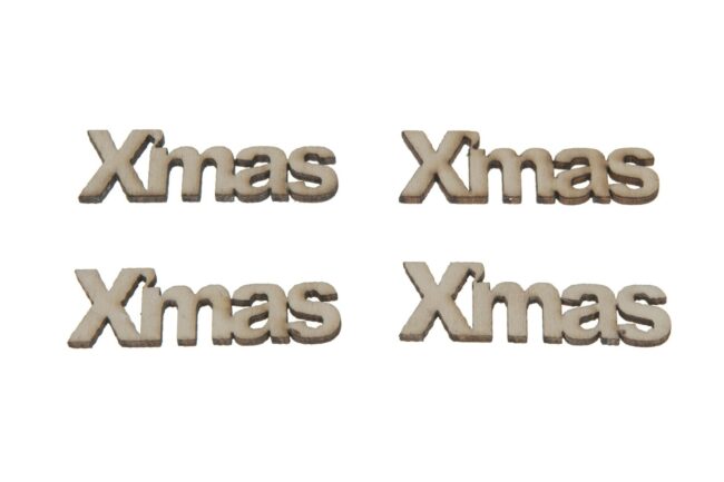 X-MAS WOOD WORD WHITE 30PCS