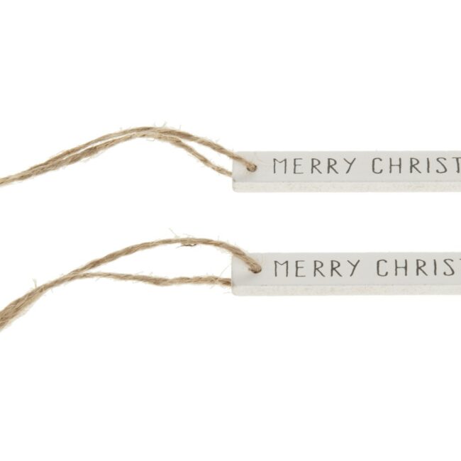 CHRISTMAS WOOD TAGS WHITE 1X0.5X8.5CM 20PCS