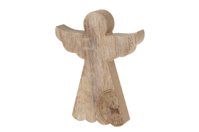 X-MAS WOODEN ANGEL WITH STAMP 15.5X2.6X19.5CM