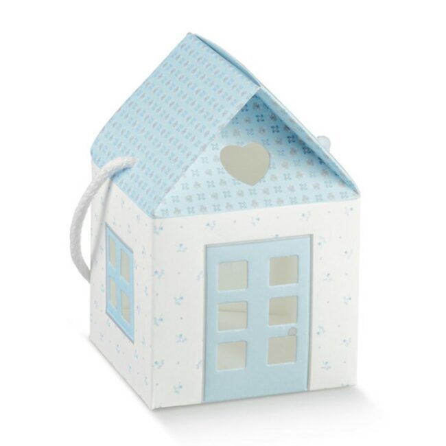 CASETTA CON CORDINI AZZURRO BLUE 80X80X80MM