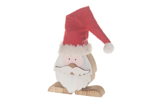 CHRISTMAS WOODEN SANTA 12X12X2.5CM