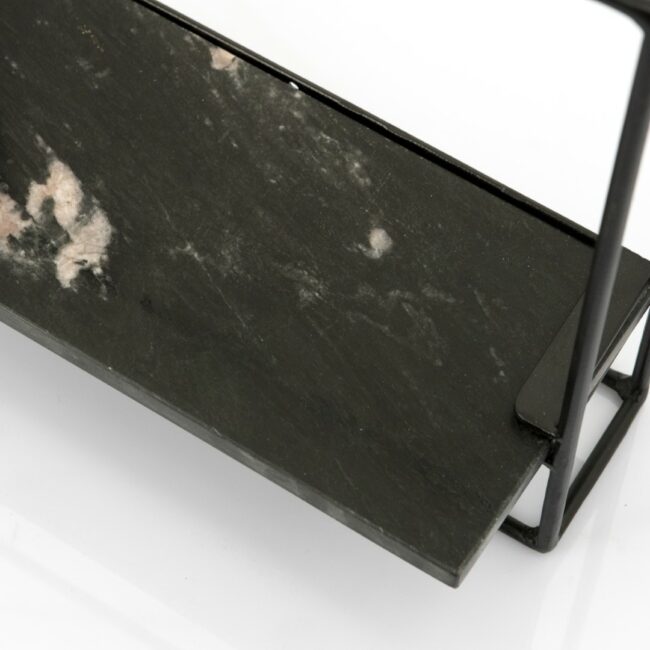SHELF SHELLY 2 BLACK MARBLE 35X15X35CM - Image 3