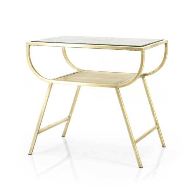 CORNER TABLE CAESAR BLACK MARBLE 60X40X56CM