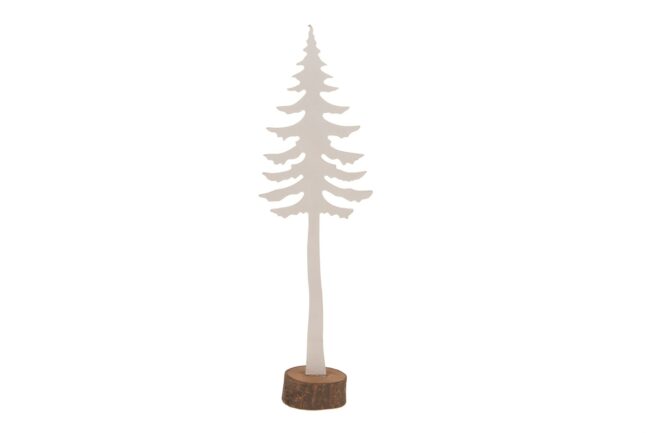 X-MAS WOODEN TREE WHITE 12.5X41.5X6.5CM