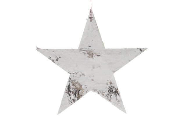 X-MAS BIRCH HANGING STAR 20X20X0.5CM - 2PCS