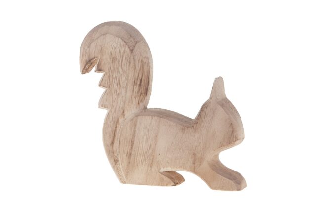 X-MAS WOODEN BROWN SQUIREL 17X16X2.5CM