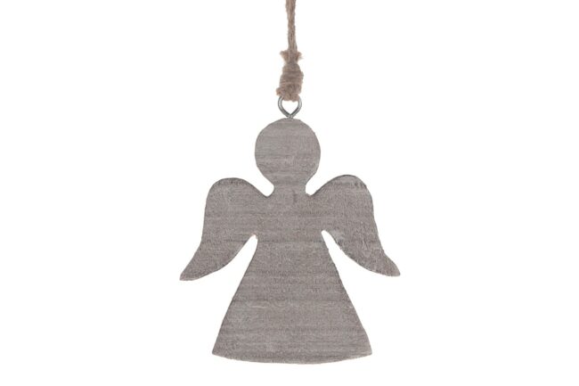 X-MAS WOODEN WHITE HANGER ANGEL 10.8X1X12CM