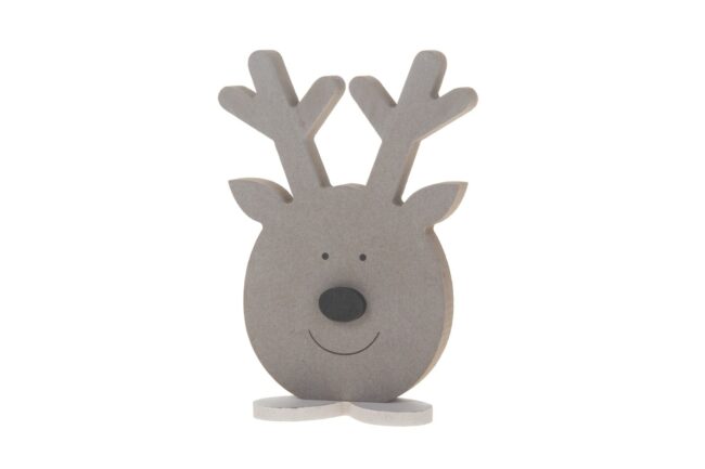 X-MAS WOODEN STAND DEER HEAD
