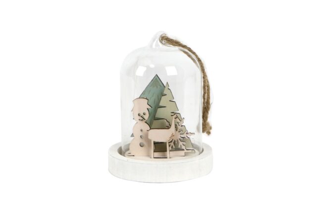 X-MAS GLASS DOME HANGER 8.5X8.5X12CM