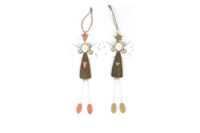 X-MAS WOODEN ANGEL HANGER 11X30CM