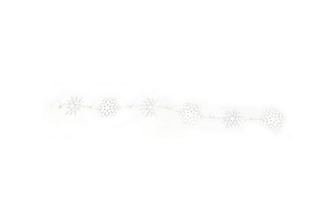 X-MAS WOODEN SNOWFLAKE GARLAND WHITE 70CM