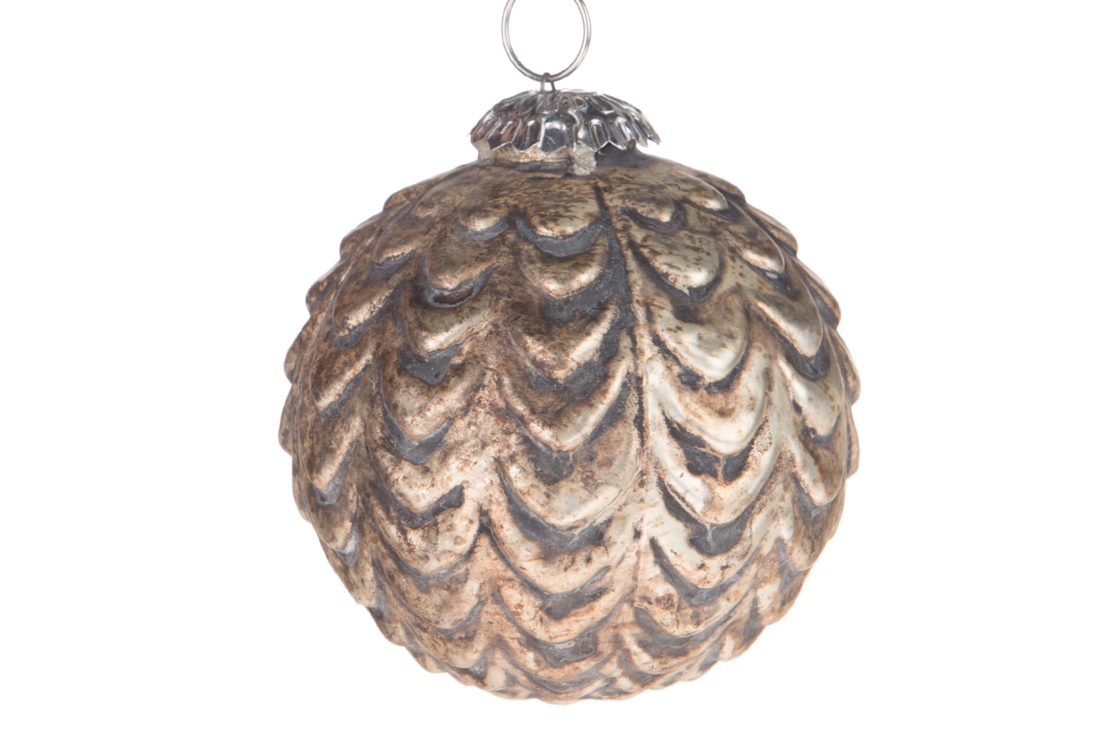 X-MAS GLASS CHIRSTMAS BALL BRONZE 13CM