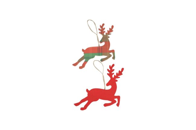 X-MAS WOODEN DEER HANG 15X0.5X14.5CM (ASSORTED 2)