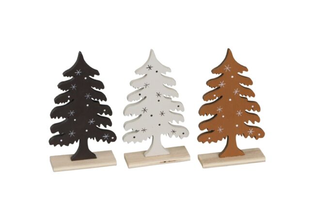 X-MAS WOODEN TREE STAND 8X3X15.2CM 3PCS