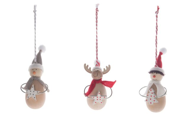 X-MAS WOODEN WINTER FIGURE 4X12CM  (ASSORTED 3)