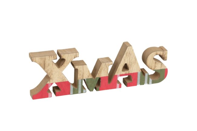X-MAS WOODEN DECOR STAND 29.5X2.5X9.5CM