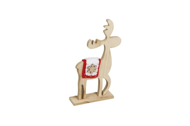 X-MAS WOODEN DEER 18X5X31CM