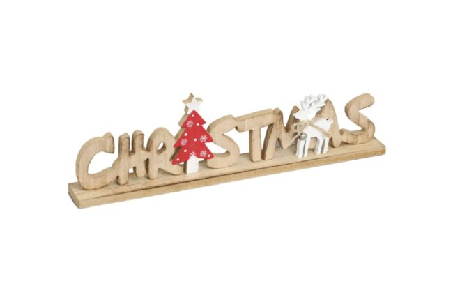X-MAS WOODEN WORD "CHRISTMAS" 35X4X10CM