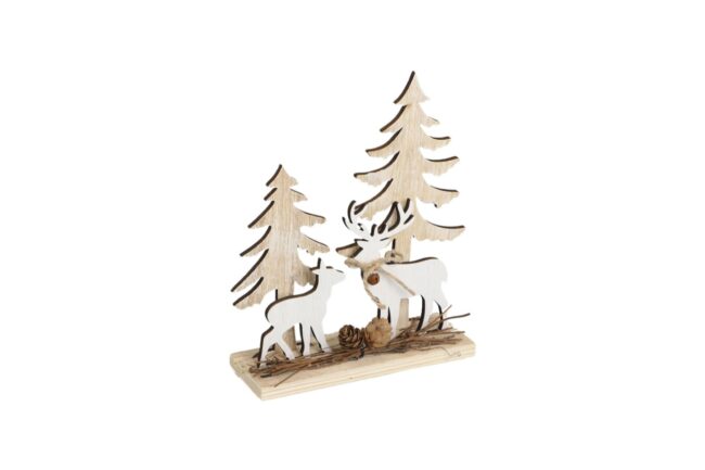 X-MAS WOODEN FOREST SCENE 19.5X6X23CM