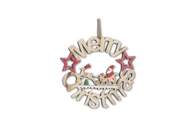 X-MAS WOODEN CHRISTMAS WREATH 20X19X0.5CM
