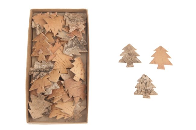 X-MAS BIRCH BARK TREE NATURAL 5CM 40PCS