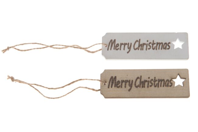 CHRISTMAS TAGS 9.5X3X0.3CM 10PCS