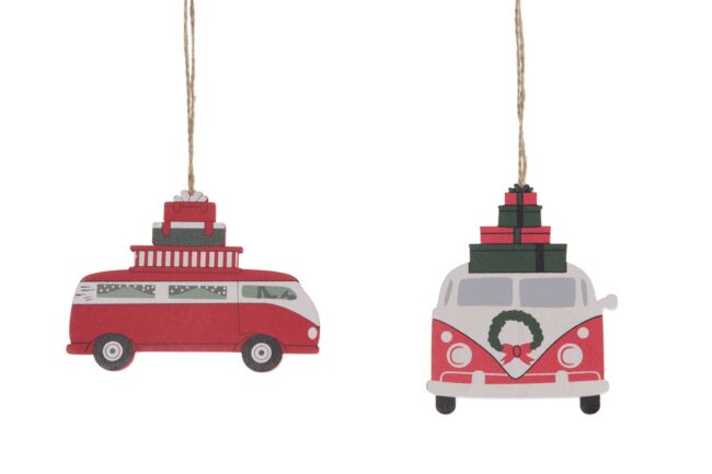 X-MAS WOODEN HANGING VAN 8X0,4X10CM