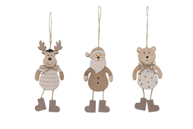 X-MAS BEAR/DEER/SANTA HANGER MULTI 6X1X23CM