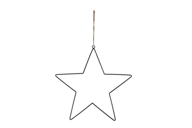 X-MAS HANGING STAR METAL BLACK 38CM
