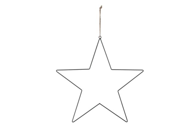 X-MAS HANGING STAR METAL BLACK 50CM