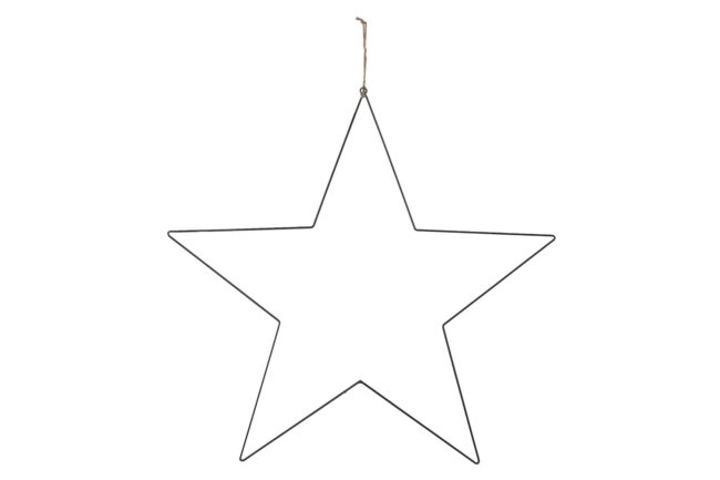 X-MAS HANGING STAR METAL BLACK 78CM