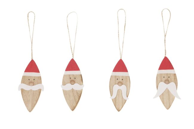 X-MAS MDF SANTA HANGER  6X1X12CM (ASSORTED 4)