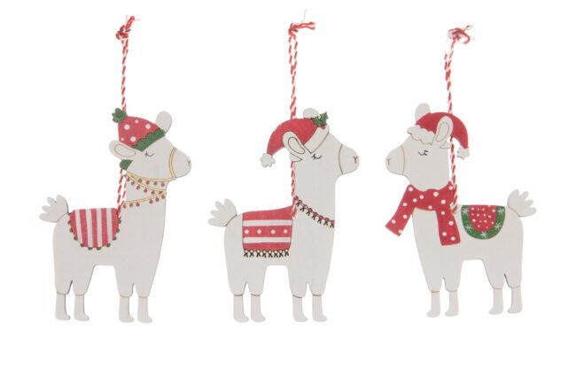 X-MAS LAMA HANGER WOOD MULTI 12X7X0,5CM