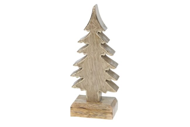 X-MAS WOODEN MANGO TREE WITH GOLD 9X5X22CM