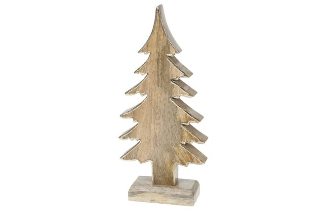 X-MAS WOODEN TREE MANGO GOLD 12X5X29CM