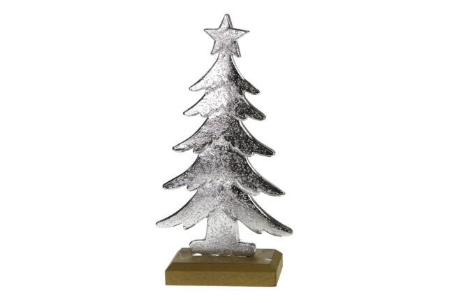 X-MAS TREE ON BASE SILVER 16X31,5CM