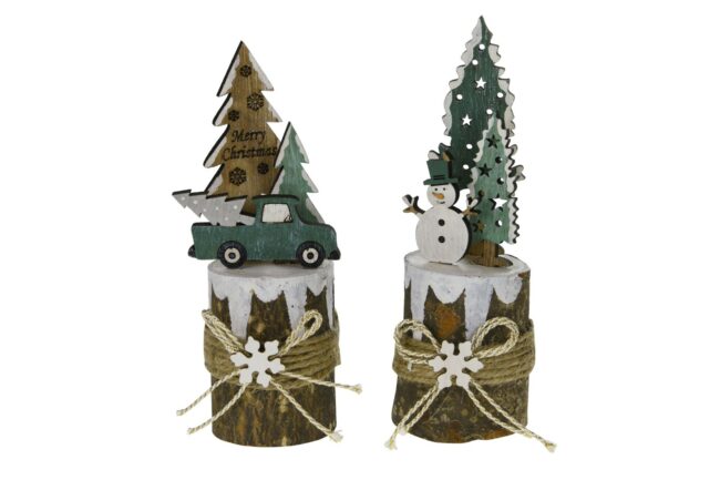 X-MAS WOODEN WINTER SCENE 5X5X17CM
