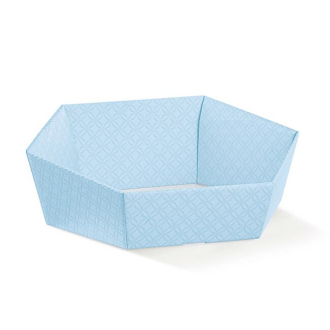 VASSOIO ESAGONO MATELASSE LIGHT BLUE 290X230X85MM
