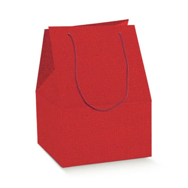 SACCOTTO CON CORDINI LINO ROSSO