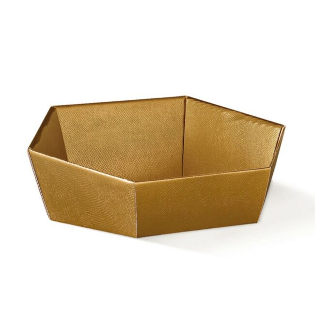 VASSOIO ESAGONO SKIN ORO 290X230X85MM
