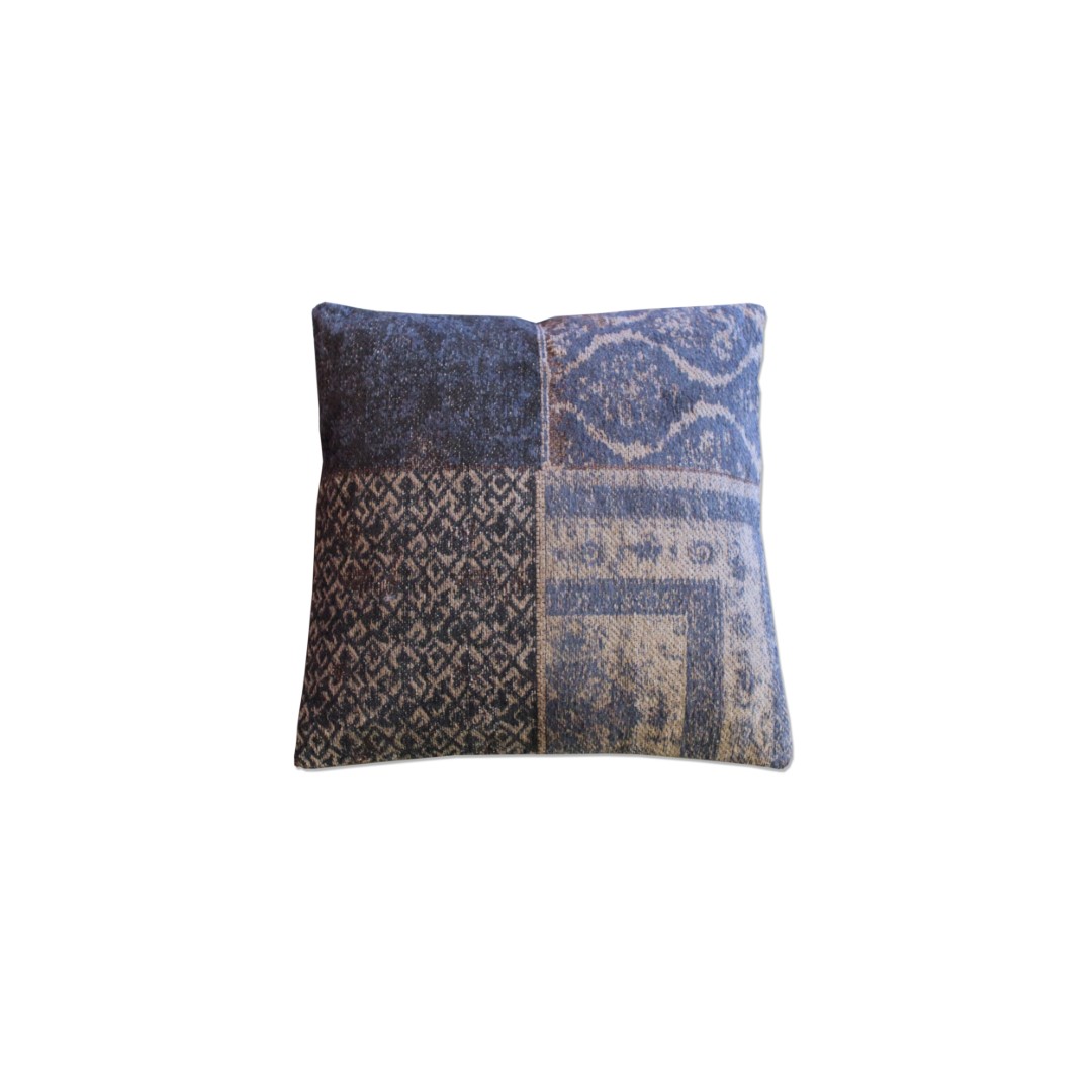 PILLOWDARK BLUE PATCHWORK 50X50CM