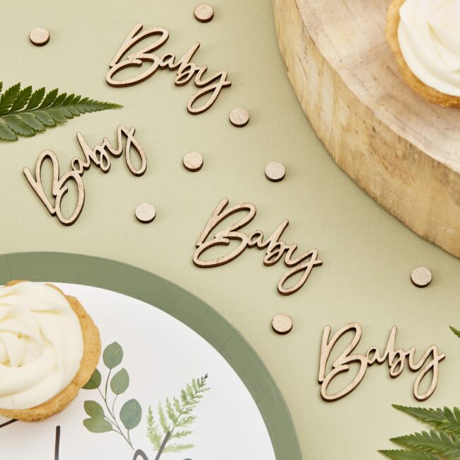 WOODEN CONFETTI BABY SHOWER 7X11.5CM 18PCS - Image 3