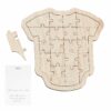WOODEN BABY SHOWER GUEST BOOK BABYGROW 31.5XH32.7CM