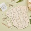 WOODEN BABY SHOWER GUEST BOOK BABYGROW 31.5XH32.7CM - Image 2