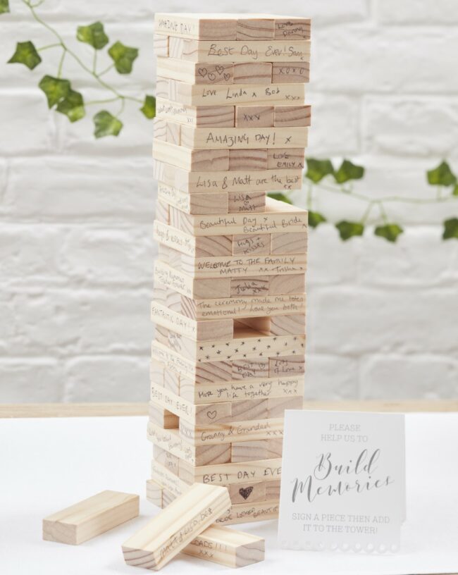 WOODEN BUILDING BLOCKS WEDDING GUEST BOOK ALTERNATIVE - Image 2